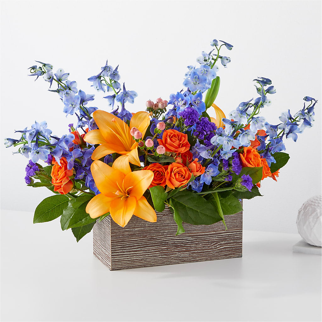 Radiant Citrus Box Bouquet – GARRISON DESIGNS FLORIST & INTERIORS, Huntington WV