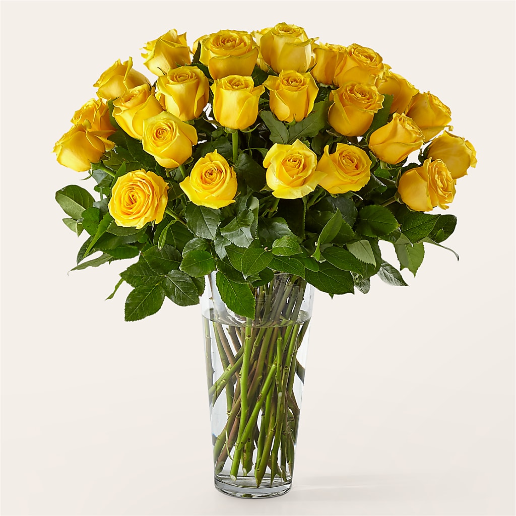 Long Stem Yellow Rose Bouquet – GARRISON DESIGNS FLORIST & INTERIORS, Huntington WV