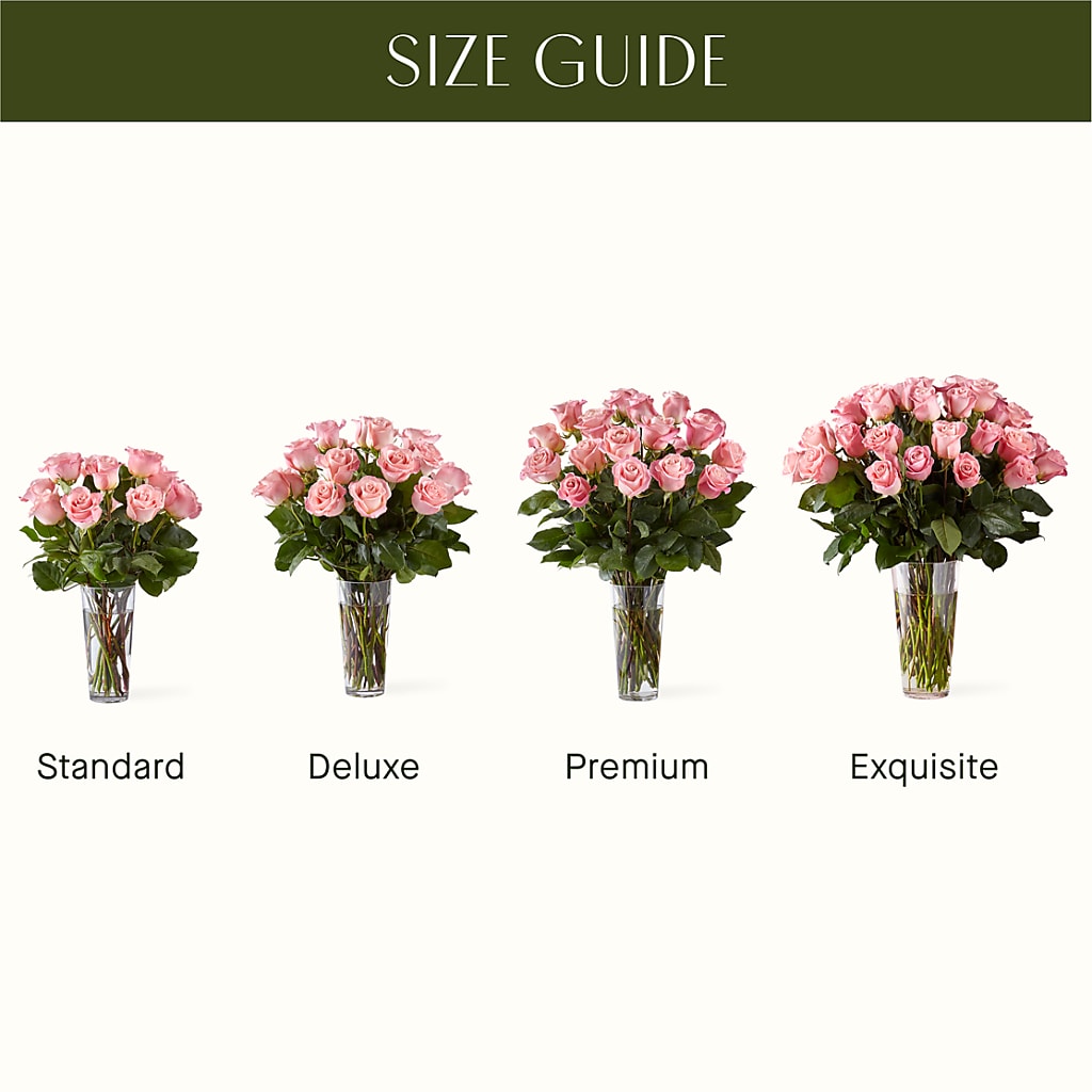 Long Stem Pink Rose Bouquet – GARRISON DESIGNS FLORIST & INTERIORS, Huntington WV