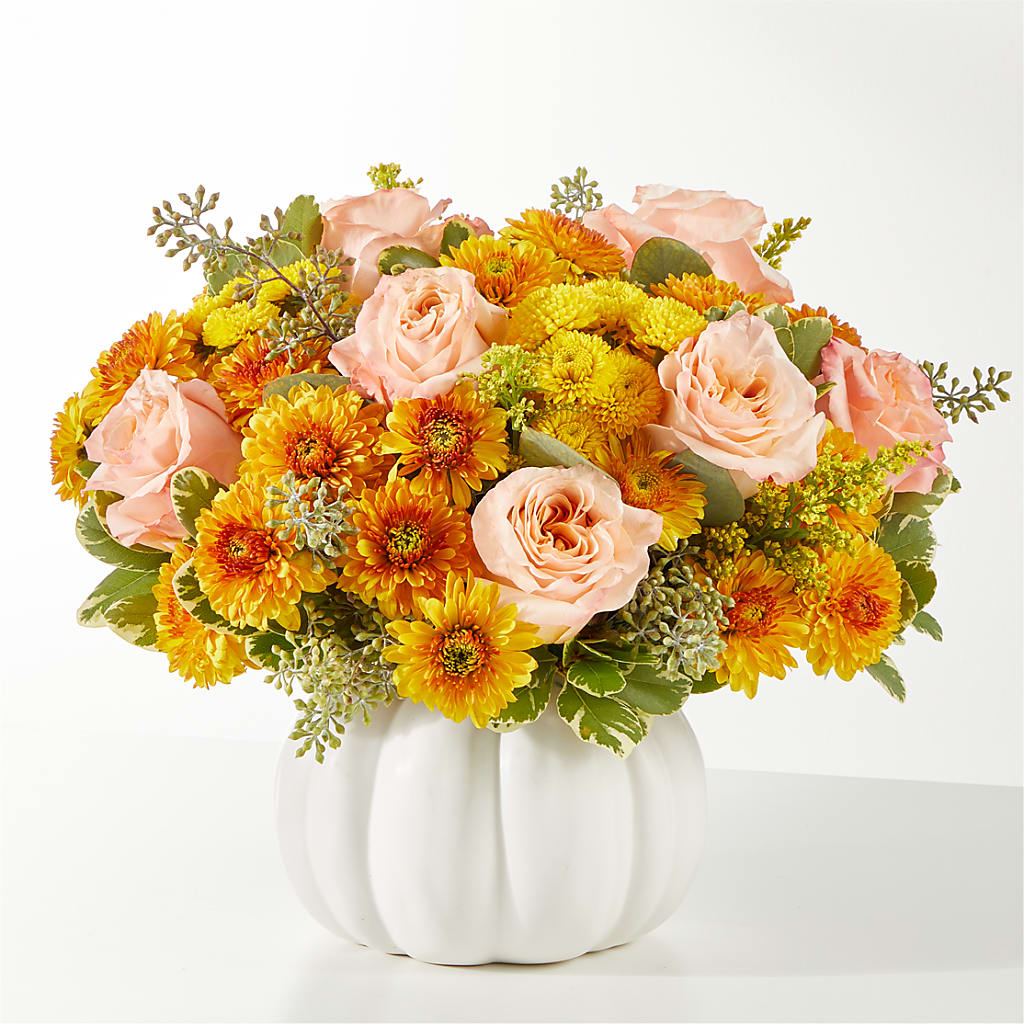 Peachy Pumpkin – GARRISON DESIGNS FLORIST & INTERIORS, Huntington WV
