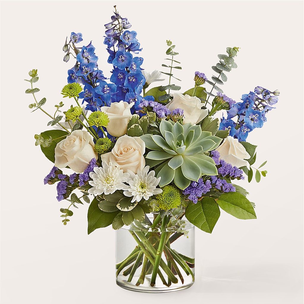 Cerulean Waves Bouquet – GARRISON DESIGNS FLORIST & INTERIORS, Huntington WV
