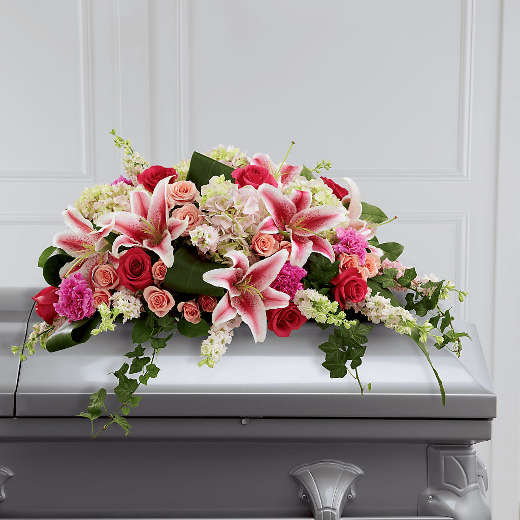Splendid Grace Casket Spray – GARRISON DESIGNS FLORIST & INTERIORS, Huntington WV