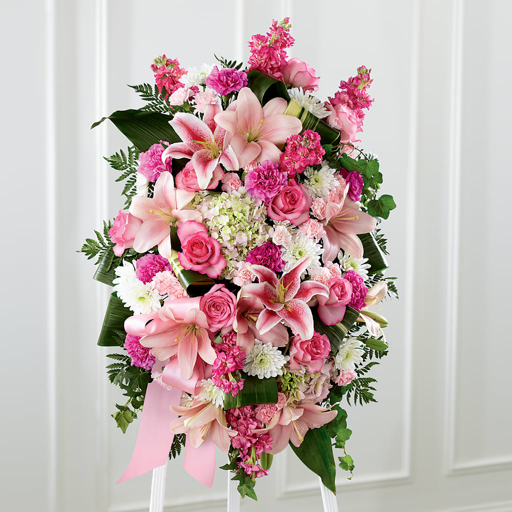 Comforting Standing Spray – GARRISON DESIGNS FLORIST & INTERIORS, Huntington WV
