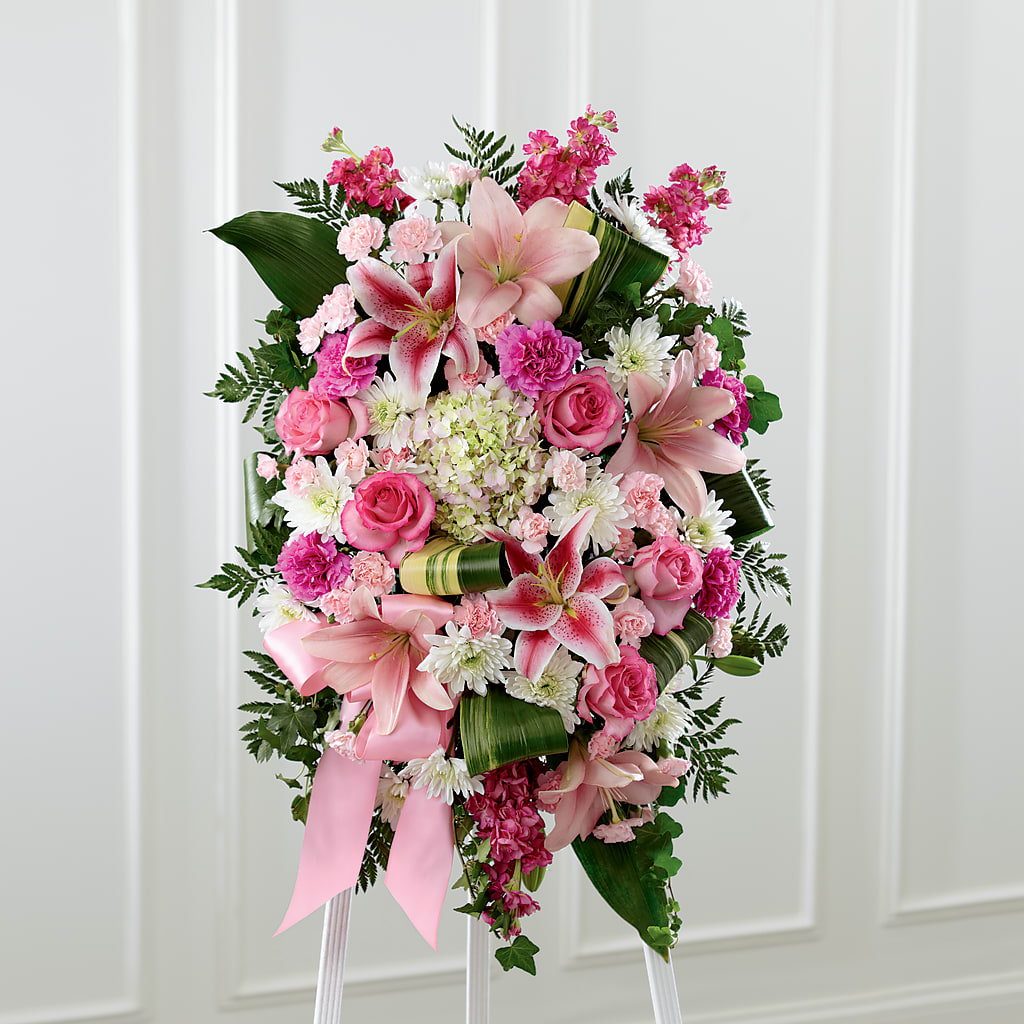 Comforting Standing Spray – GARRISON DESIGNS FLORIST & INTERIORS, Huntington WV
