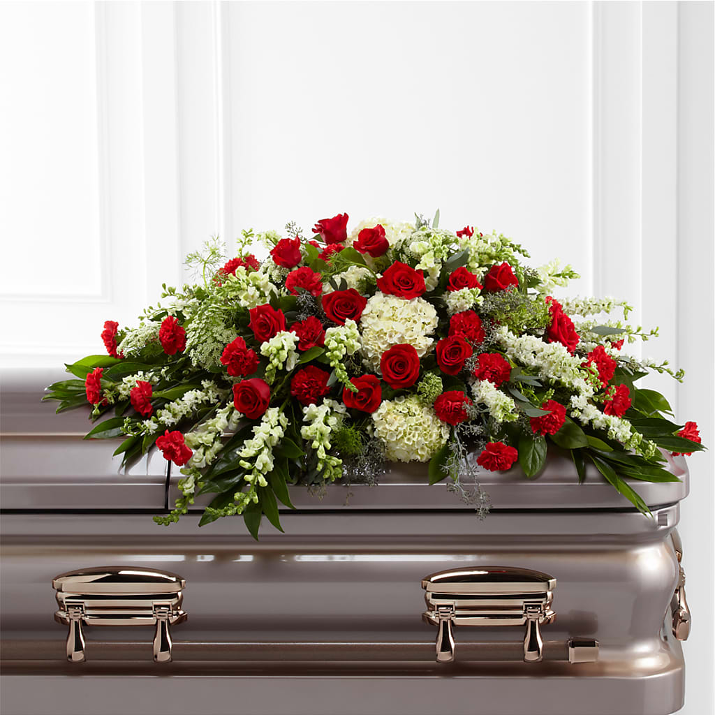 Sincerity Casket Spray – GARRISON DESIGNS FLORIST & INTERIORS, Huntington WV