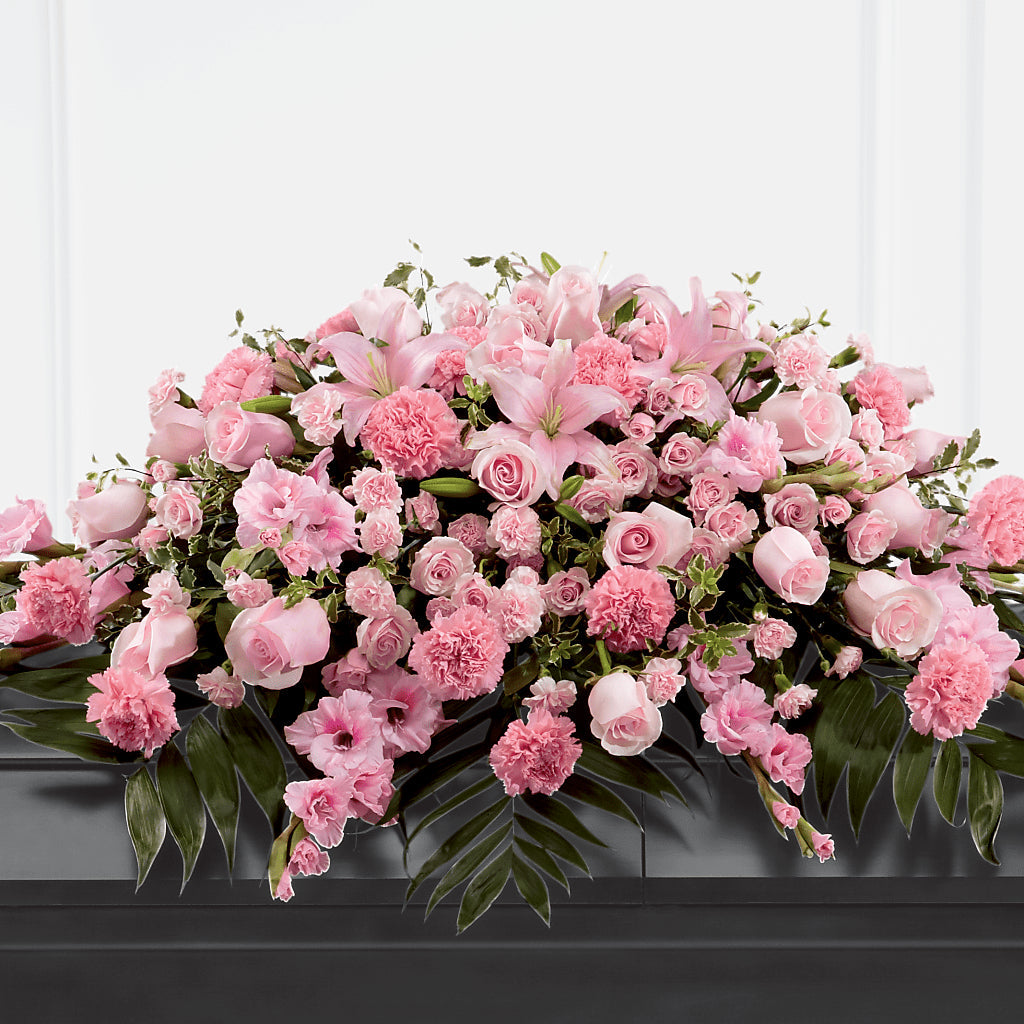 Garden of Comfort Casket Spray (Standard) – GARRISON DESIGNS FLORIST & INTERIORS, Huntington WV