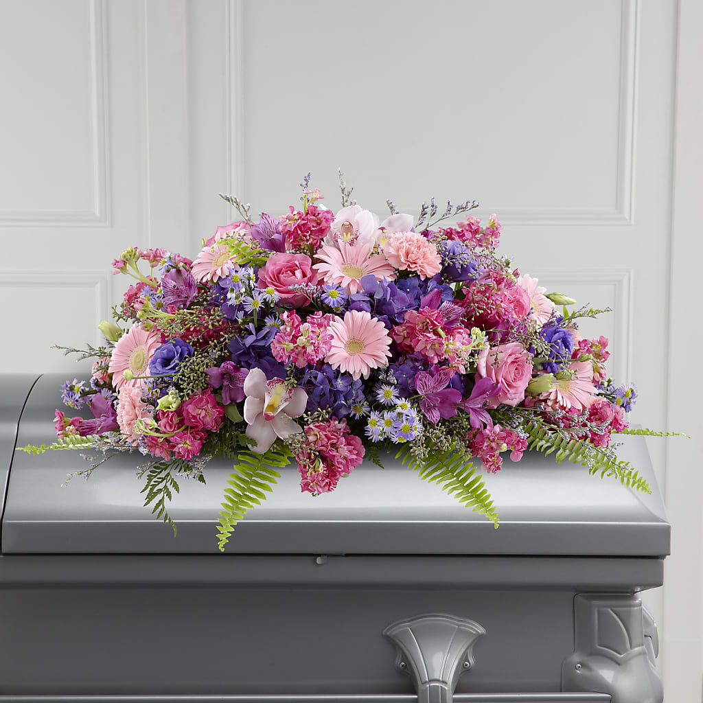 Glorious Garden Casket Spray – GARRISON DESIGNS FLORIST & INTERIORS, Huntington WV