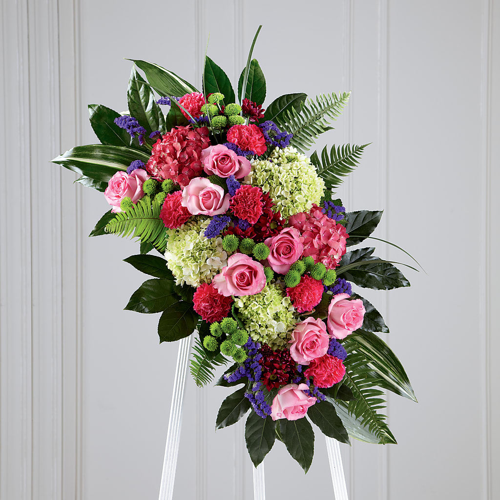 Refreshing Mix Standing Spray – GARRISON DESIGNS FLORIST & INTERIORS, Huntington WV