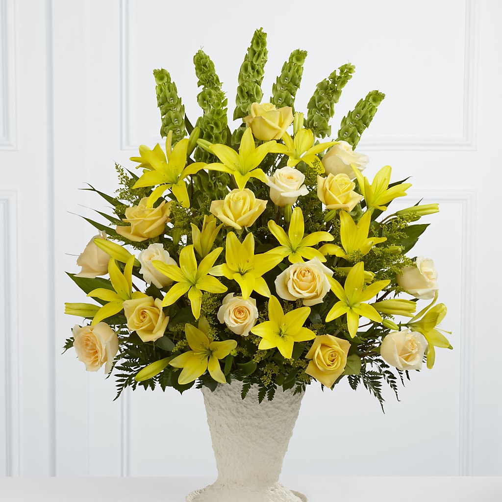 Golden Memories Arrangement – GARRISON DESIGNS FLORIST & INTERIORS, Huntington WV