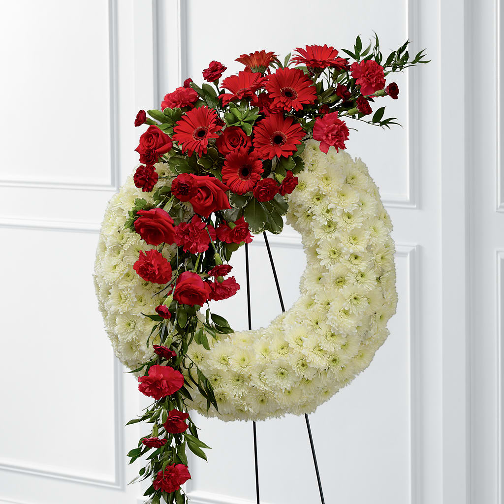 Graceful Tribute Wreath – GARRISON DESIGNS FLORIST & INTERIORS, Huntington WV
