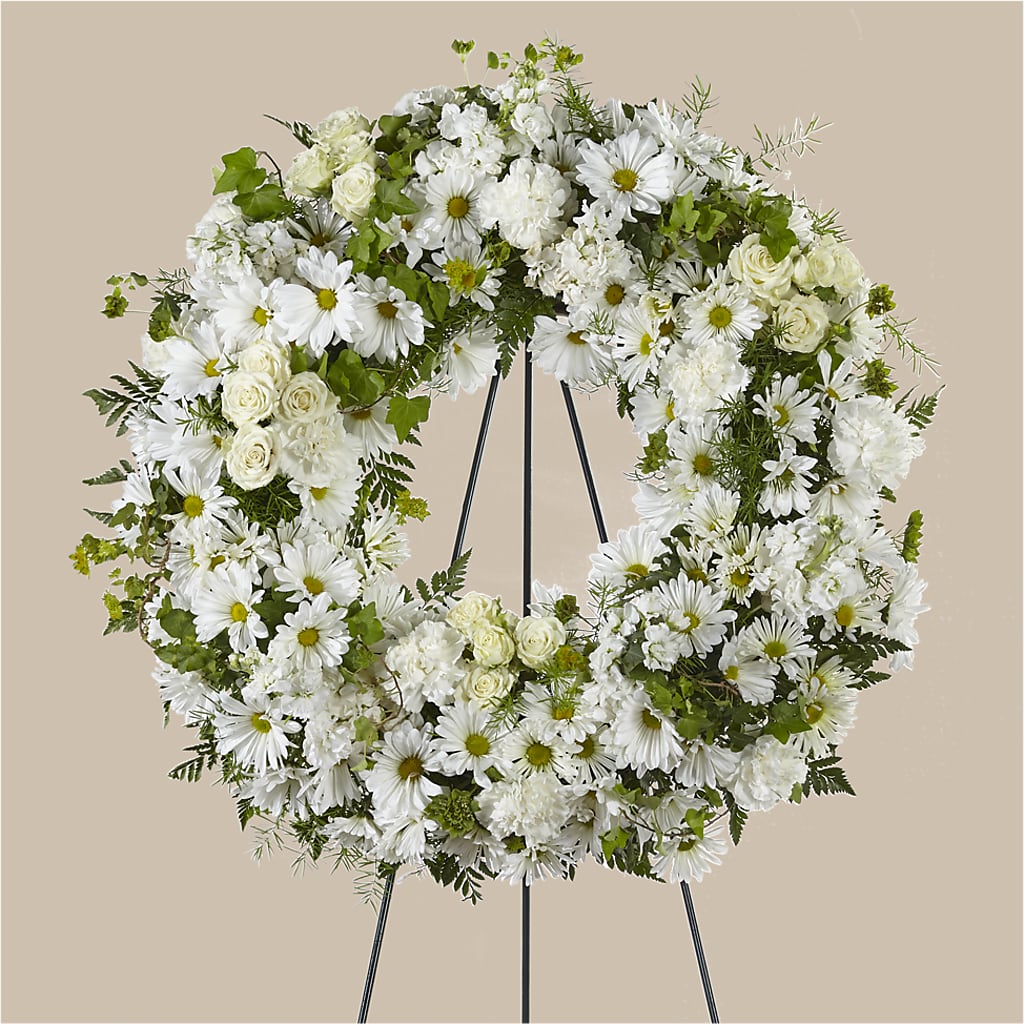 Faithful Wishes Wreath – GARRISON DESIGNS FLORIST & INTERIORS, Huntington WV