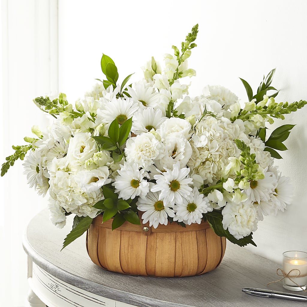 Pure Ivory Basket – GARRISON DESIGNS FLORIST & INTERIORS, Huntington WV