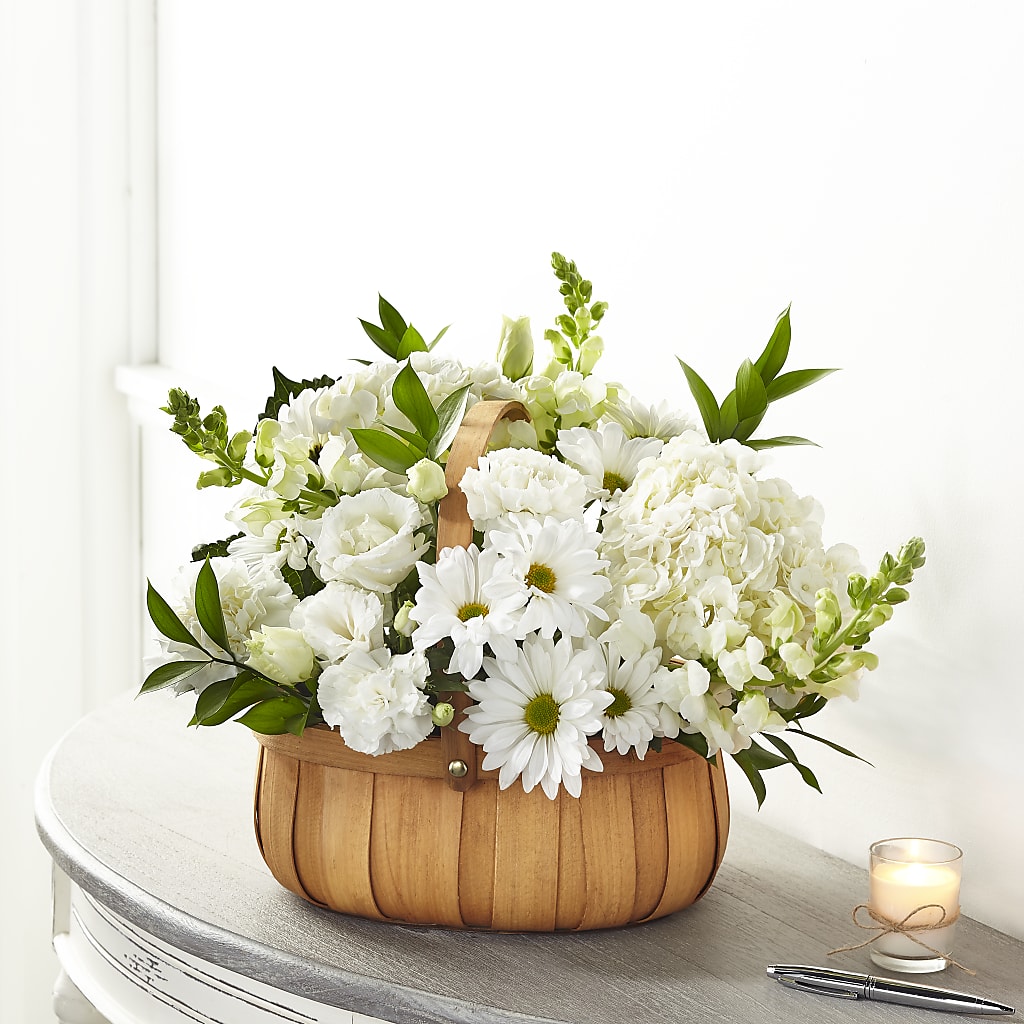 Pure Ivory Basket – GARRISON DESIGNS FLORIST & INTERIORS, Huntington WV