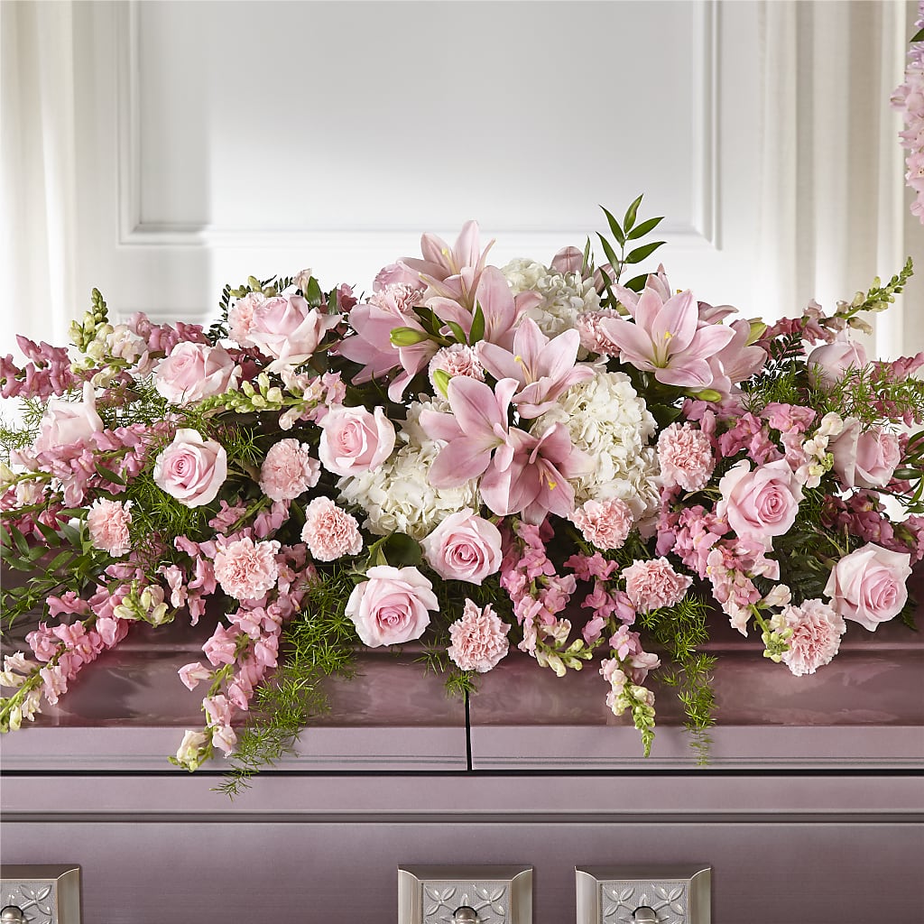 Life & Remembrance Casket Spray – GARRISON DESIGNS FLORIST & INTERIORS, Huntington WV