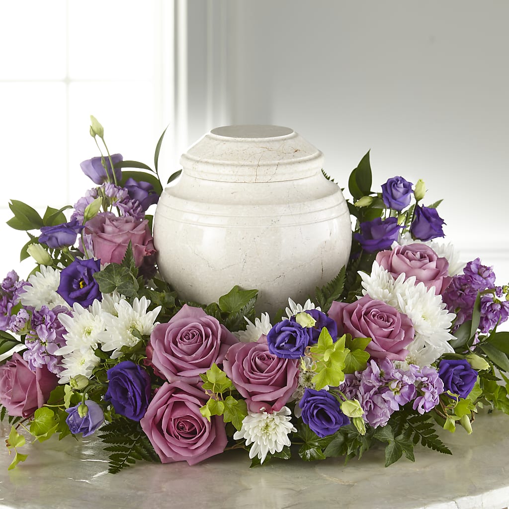 Blooming Sympathy Cremation Adornment – GARRISON DESIGNS FLORIST & INTERIORS, Huntington WV
