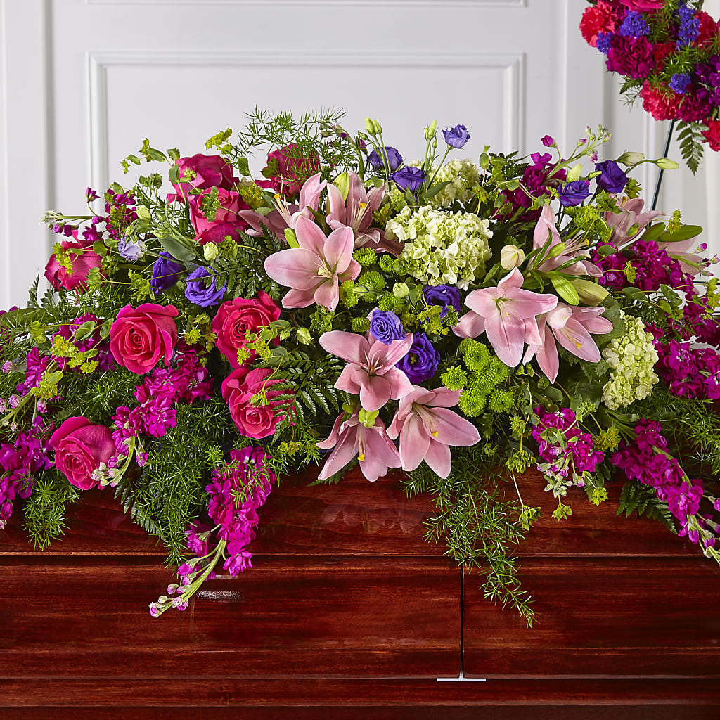 Radiant Tribute Casket Spray – GARRISON DESIGNS FLORIST & INTERIORS, Huntington WV