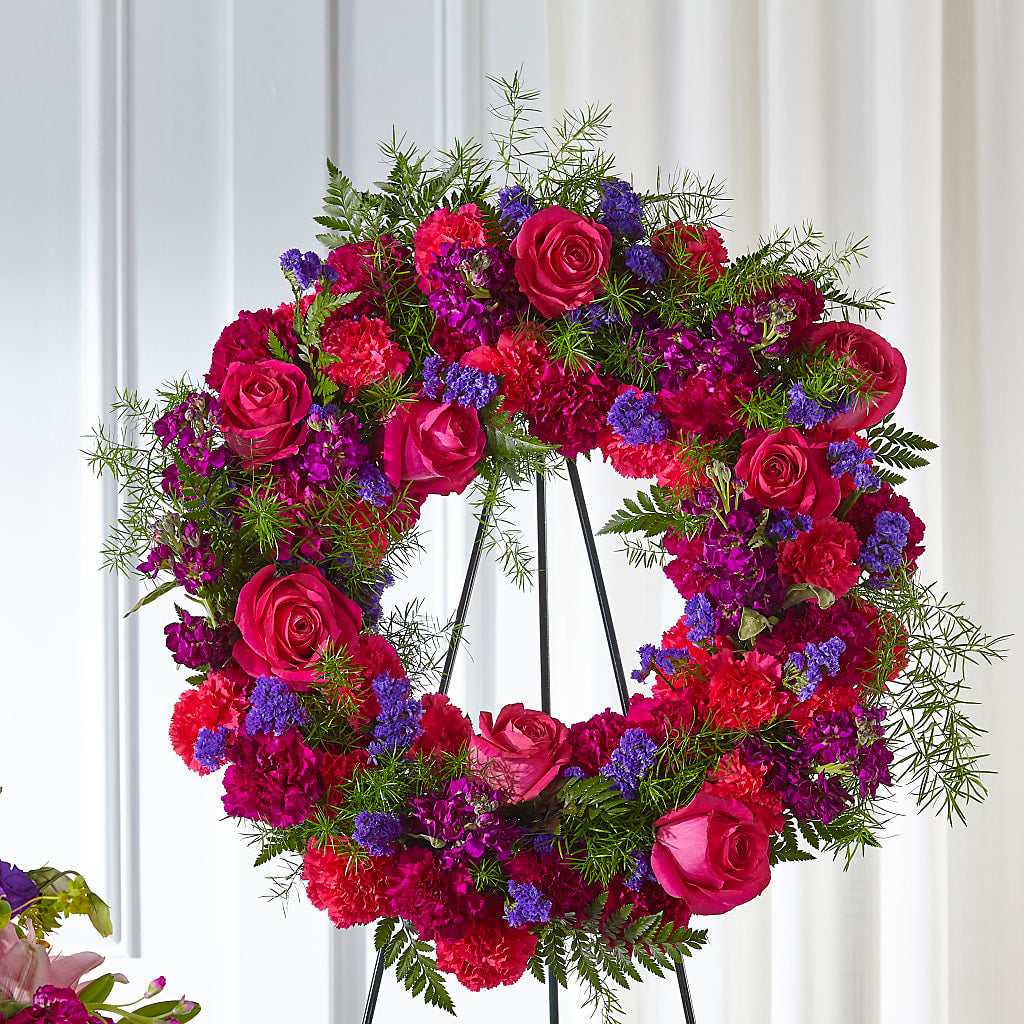 Calming Colors Wreath – GARRISON DESIGNS FLORIST & INTERIORS, Huntington WV