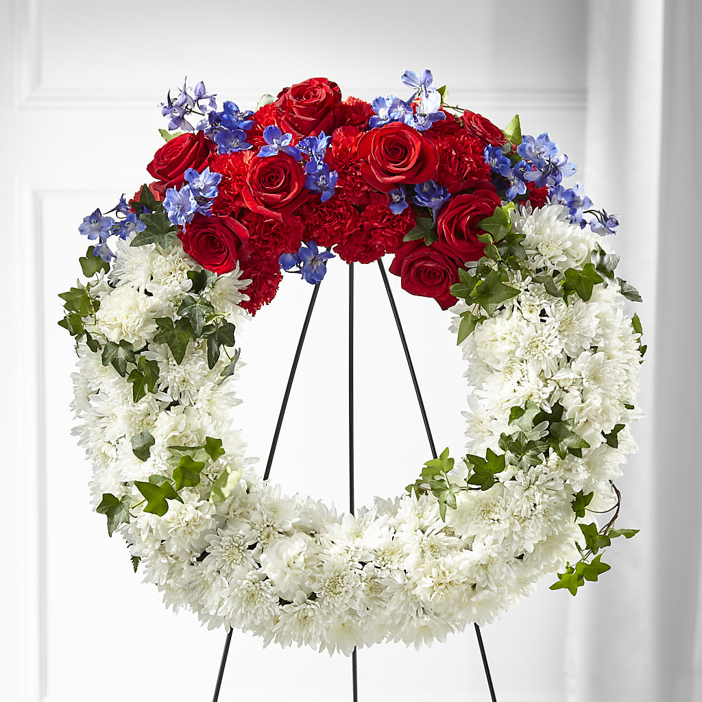Patriotic Passion Wreath – GARRISON DESIGNS FLORIST & INTERIORS, Huntington WV