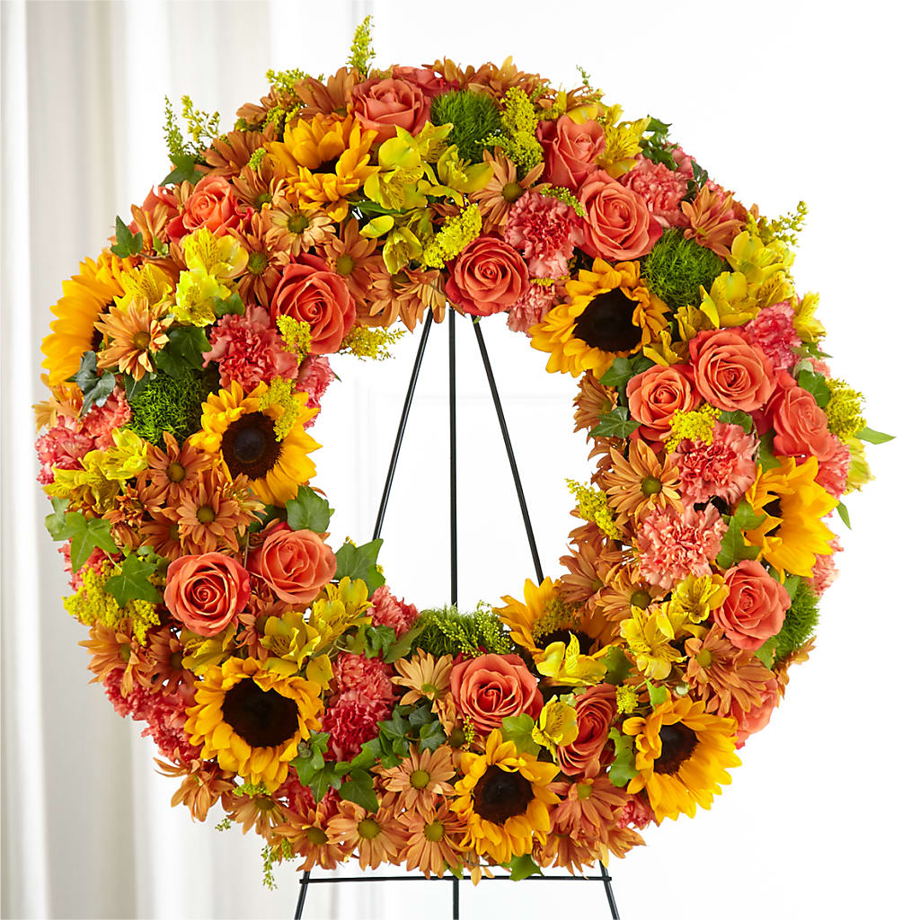Autumnal Memories Wreath (Standard) – GARRISON DESIGNS FLORIST & INTERIORS, Huntington WV