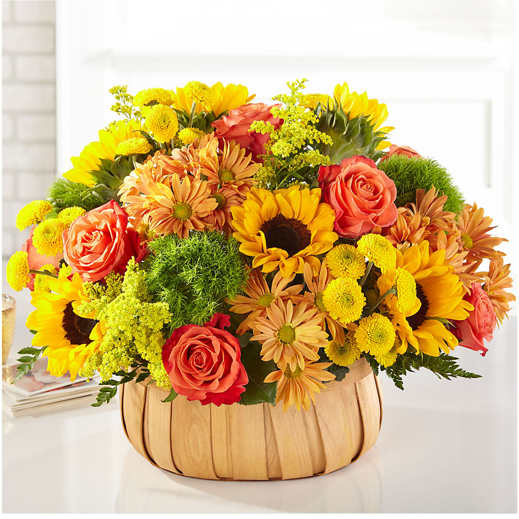Harvest Sunflower Basket – GARRISON DESIGNS FLORIST & INTERIORS, Huntington WV