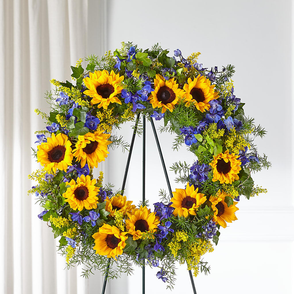 Bright Rays Wreath – GARRISON DESIGNS FLORIST & INTERIORS, Huntington WV