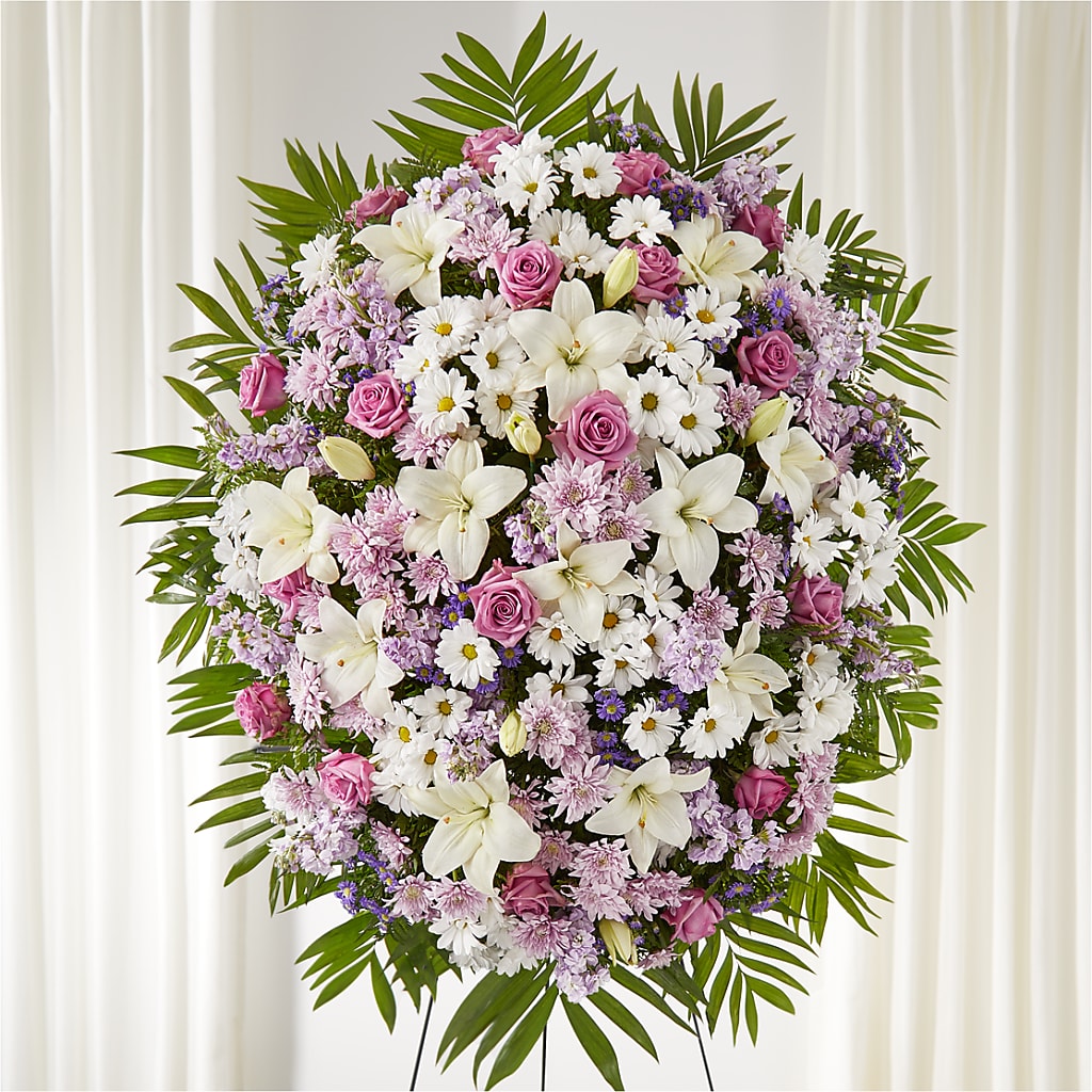 Surrounded by Love Standing Spray – GARRISON DESIGNS FLORIST & INTERIORS, Huntington WV