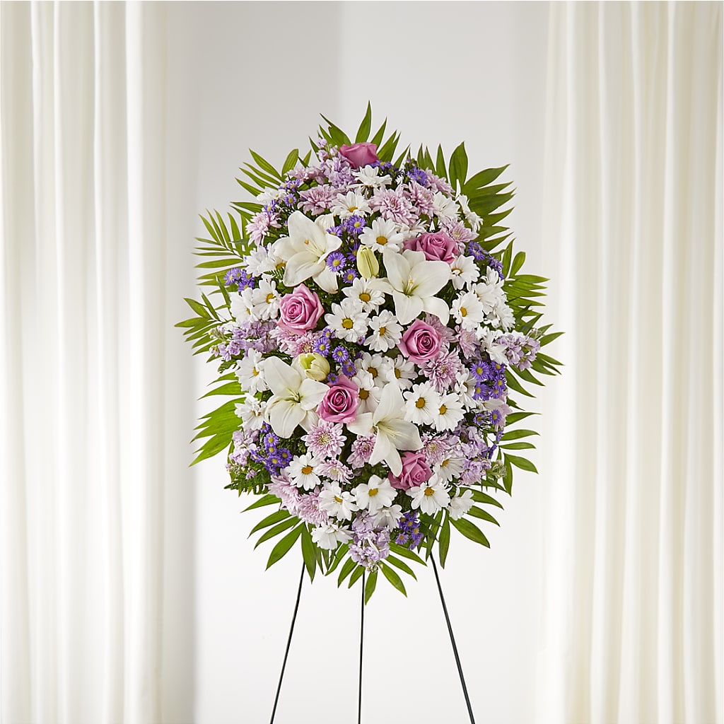 Surrounded by Love Standing Spray – GARRISON DESIGNS FLORIST & INTERIORS, Huntington WV
