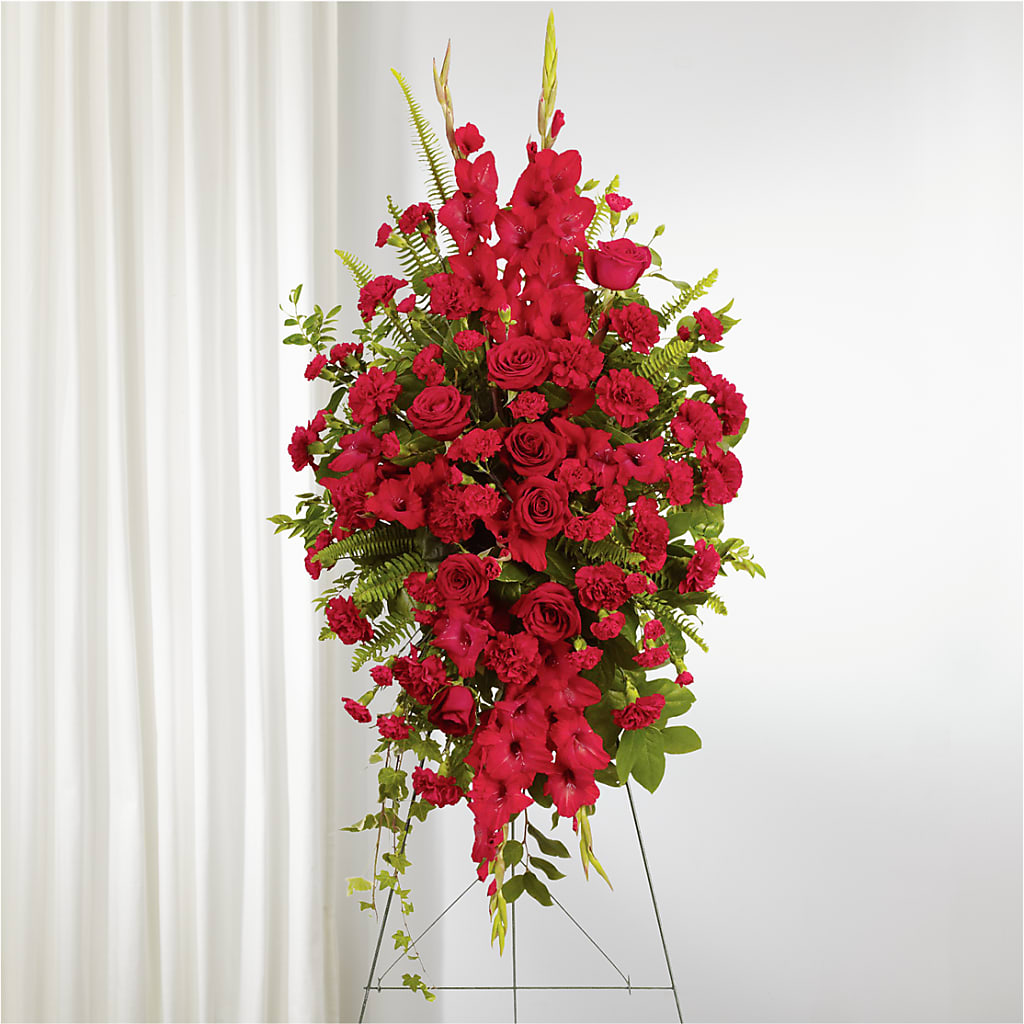 From the Heart Standing Spray – GARRISON DESIGNS FLORIST & INTERIORS, Huntington WV