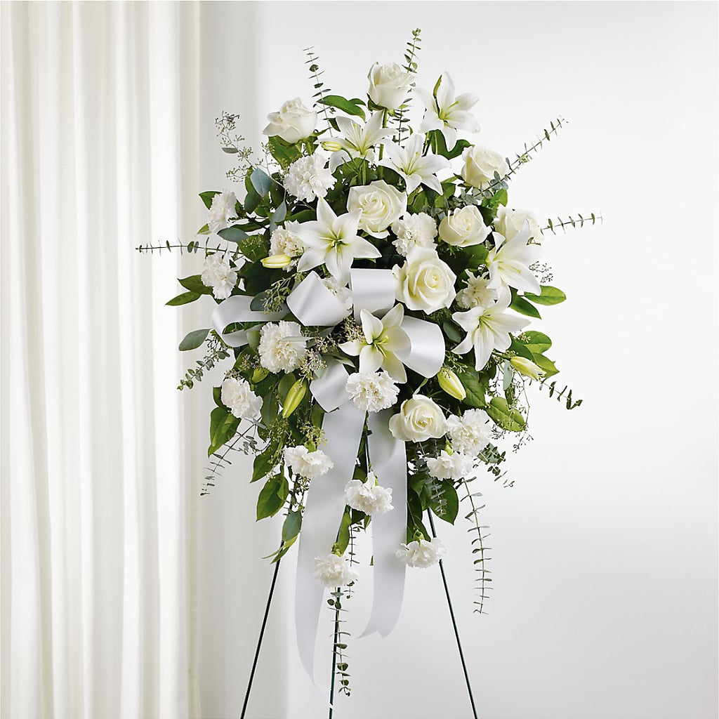 With Care Standing Spray – GARRISON DESIGNS FLORIST & INTERIORS, Huntington WV