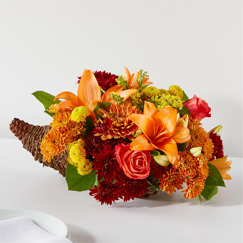 Bouquet of Blessings Cornucopia – GARRISON DESIGNS FLORIST & INTERIORS, Huntington WV