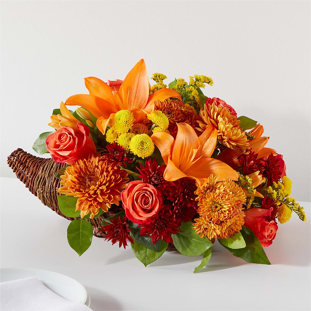 Bouquet of Blessings Cornucopia – GARRISON DESIGNS FLORIST & INTERIORS, Huntington WV
