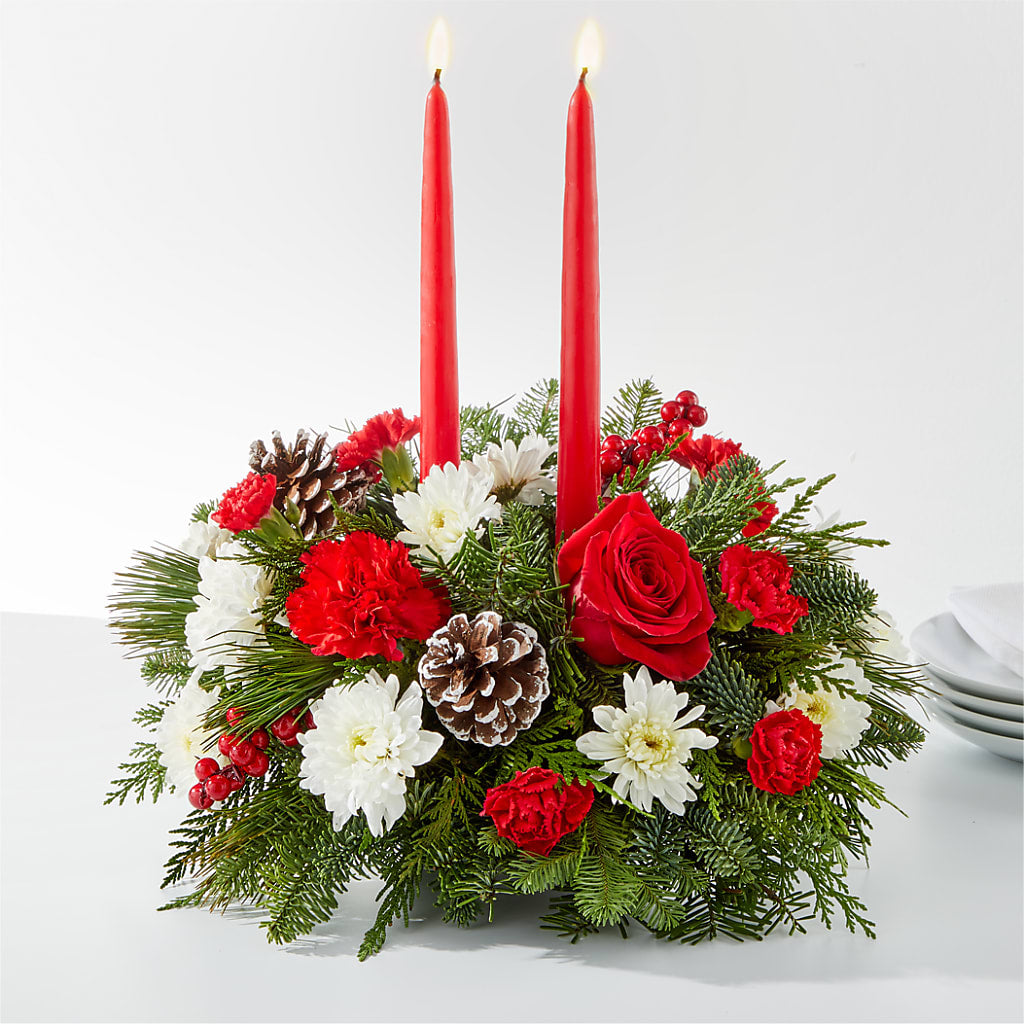 Holiday Soiree Centerpiece – GARRISON DESIGNS FLORIST & INTERIORS, Huntington WV