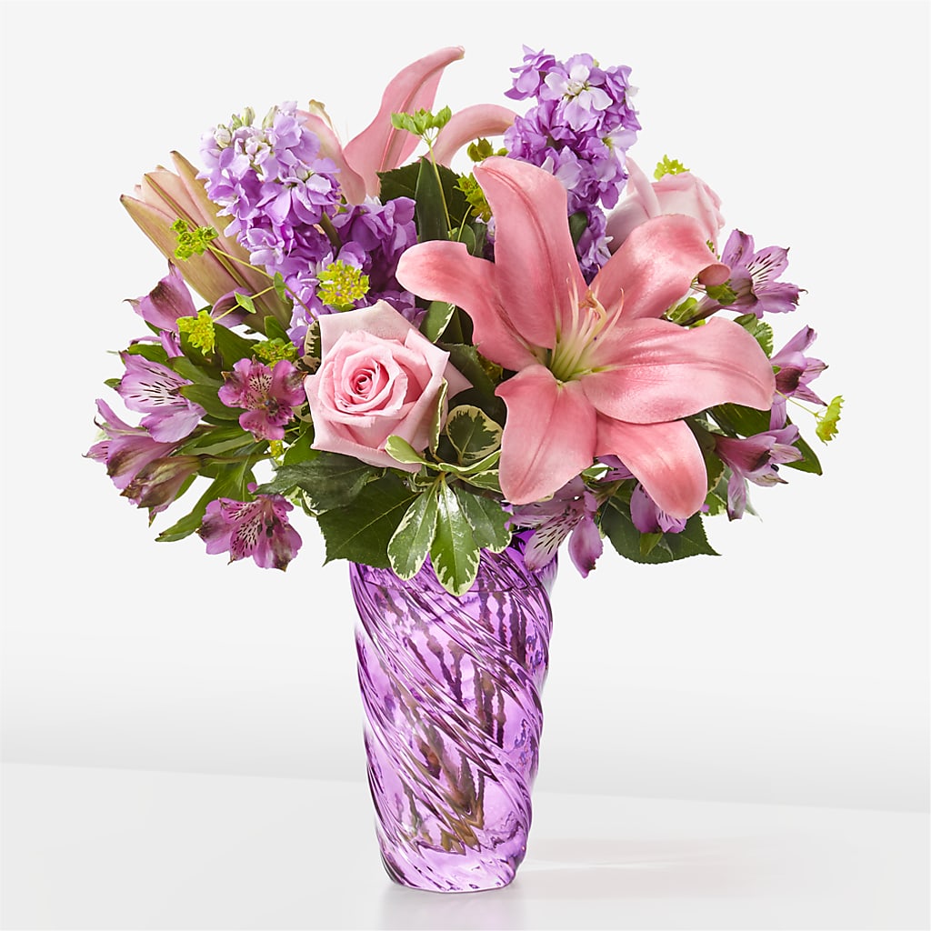 Precious Petals Bouquet with Luxe Swirl Vase – GARRISON DESIGNS FLORIST & INTERIORS, Huntington WV