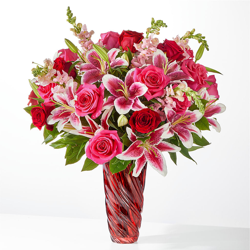 Always You Bouquet with Luxe Swirl Vase – GARRISON DESIGNS FLORIST & INTERIORS, Huntington WV
