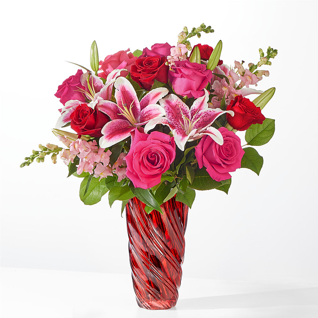 Always You Bouquet with Luxe Swirl Vase – GARRISON DESIGNS FLORIST & INTERIORS, Huntington WV