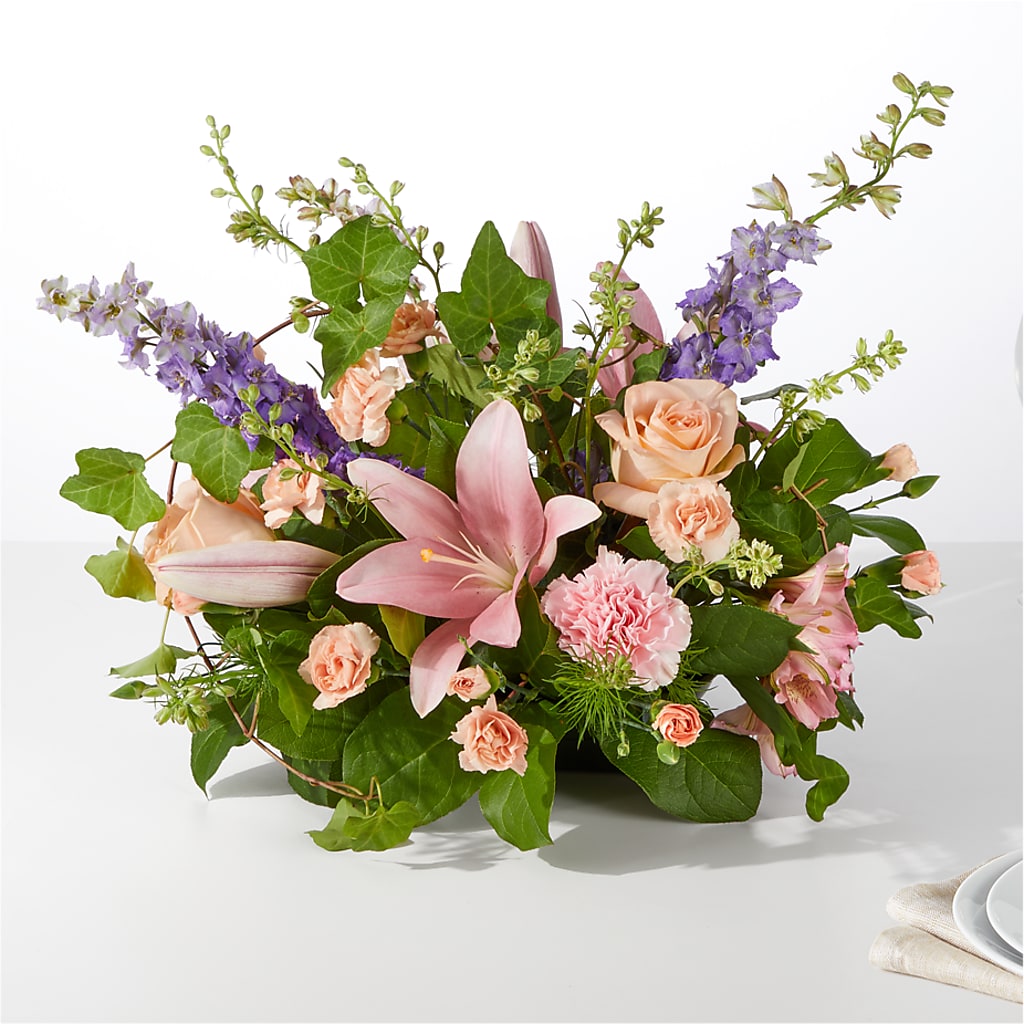 Blossom Time Centerpiece – GARRISON DESIGNS FLORIST & INTERIORS, Huntington WV