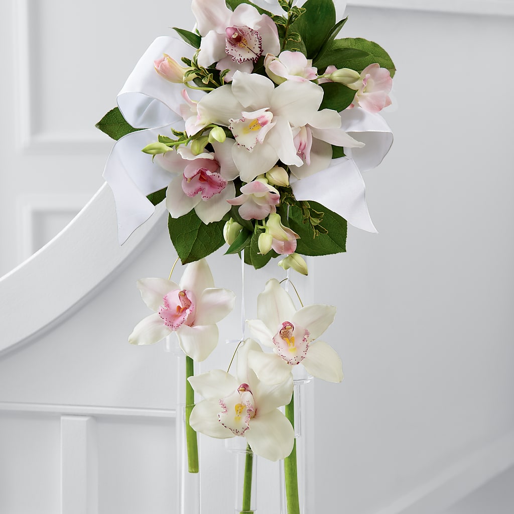 Perfect Entrance Pew Arrangement – GARRISON DESIGNS FLORIST & INTERIORS, Huntington WV