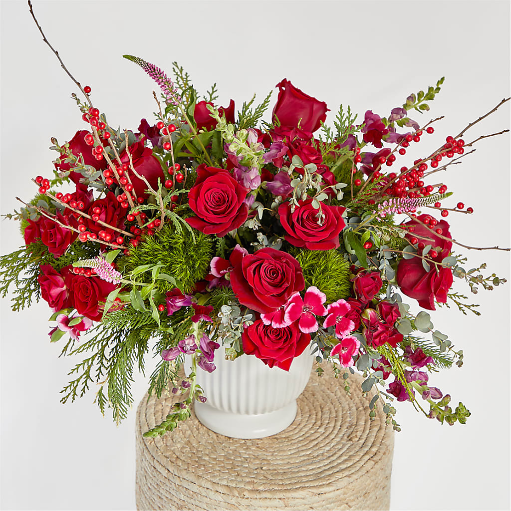 Big Red Bow Bouquet – GARRISON DESIGNS FLORIST & INTERIORS, Huntington WV