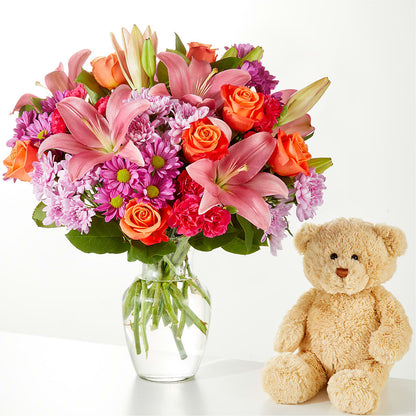 One and Only Bouquet and Bear Bundle – GARRISON DESIGNS FLORIST & INTERIORS, Huntington WV