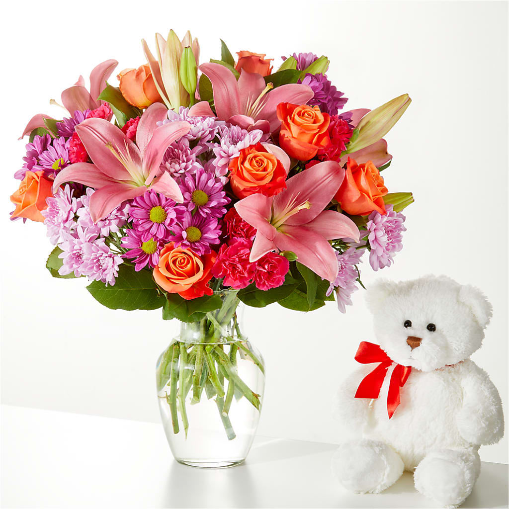 One and Only Bouquet and Bear Bundle – GARRISON DESIGNS FLORIST & INTERIORS, Huntington WV