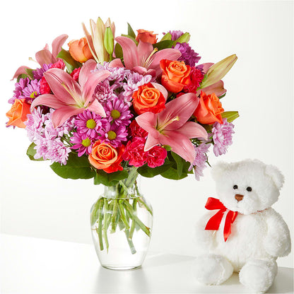 One and Only Bouquet and Bear Bundle – GARRISON DESIGNS FLORIST & INTERIORS, Huntington WV