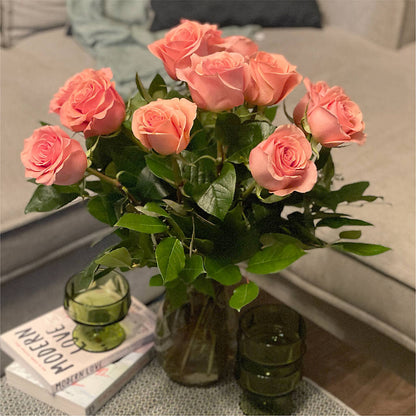 Long Stem Pink Rose Bouquet – GARRISON DESIGNS FLORIST & INTERIORS, Huntington WV