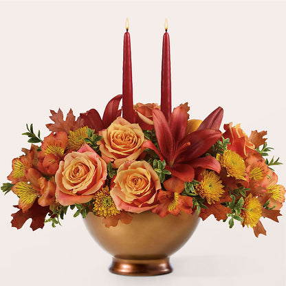 Harvest Table Centerpiece – GARRISON DESIGNS FLORIST & INTERIORS, Huntington WV
