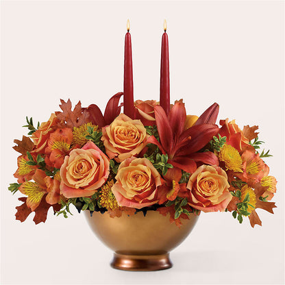 Harvest Table Centerpiece – GARRISON DESIGNS FLORIST & INTERIORS, Huntington WV