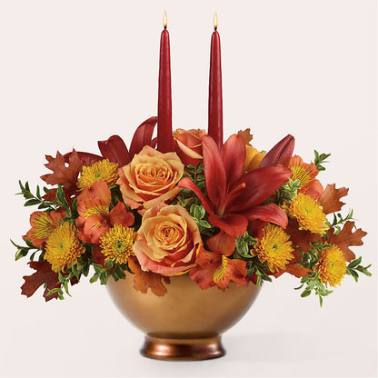 Harvest Table Centerpiece – GARRISON DESIGNS FLORIST & INTERIORS, Huntington WV
