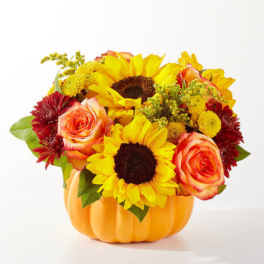 Golden Gourd Pumpkin Bouquet – GARRISON DESIGNS FLORIST & INTERIORS, Huntington WV