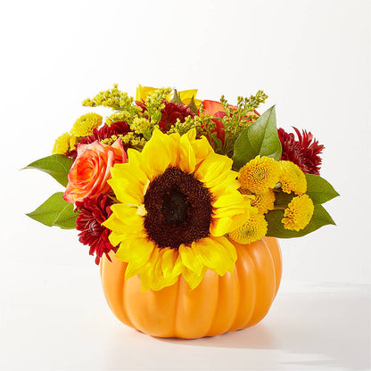 Golden Gourd Pumpkin Bouquet – GARRISON DESIGNS FLORIST & INTERIORS, Huntington WV