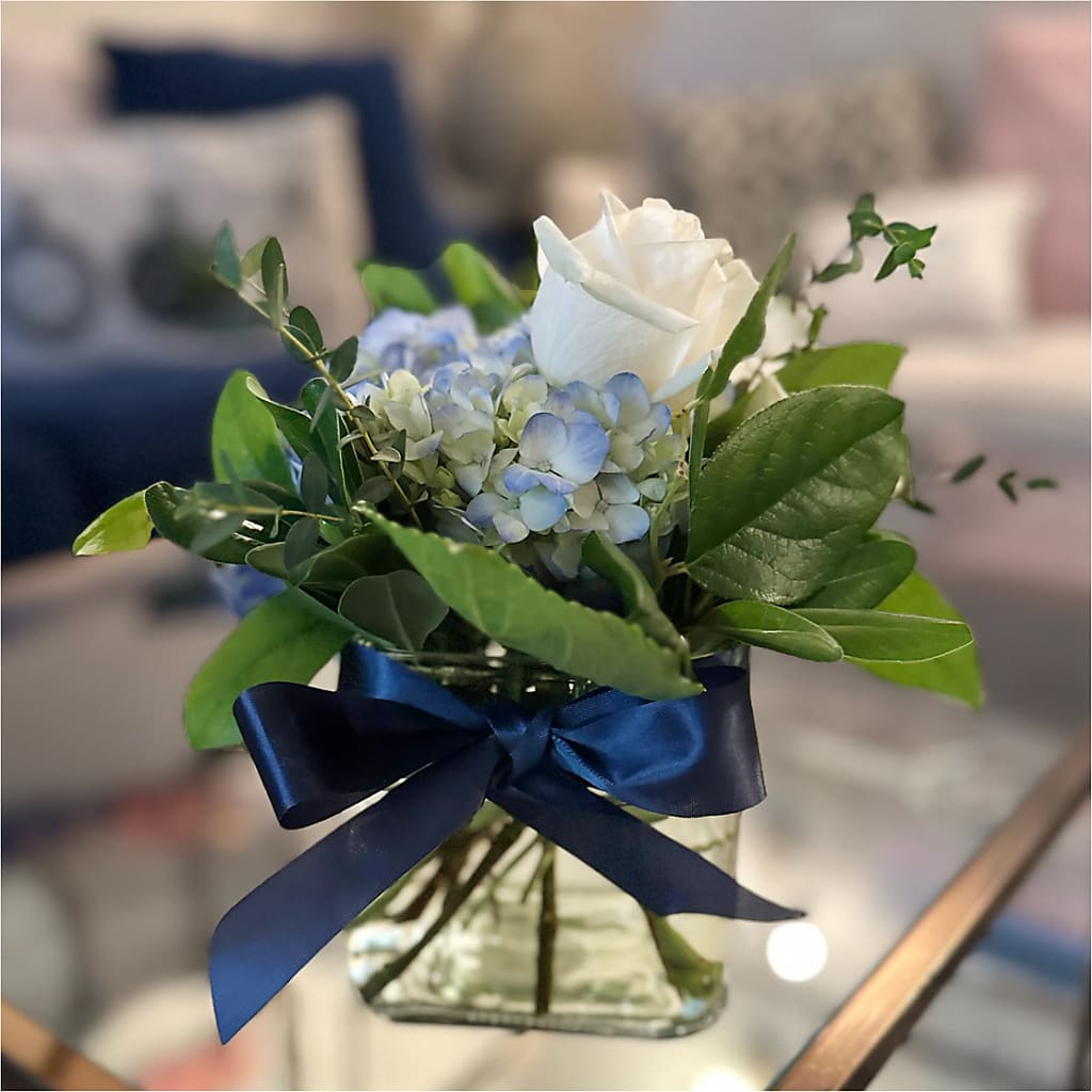 Sky Blue Delight Bouquet – GARRISON DESIGNS FLORIST & INTERIORS, Huntington WV
