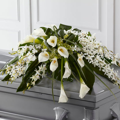 Angel Wings Casket Spray – GARRISON DESIGNS FLORIST & INTERIORS, Huntington WV
