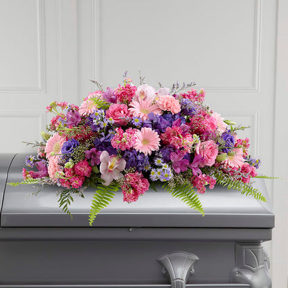 Glorious Garden Casket Spray – GARRISON DESIGNS FLORIST & INTERIORS, Huntington WV